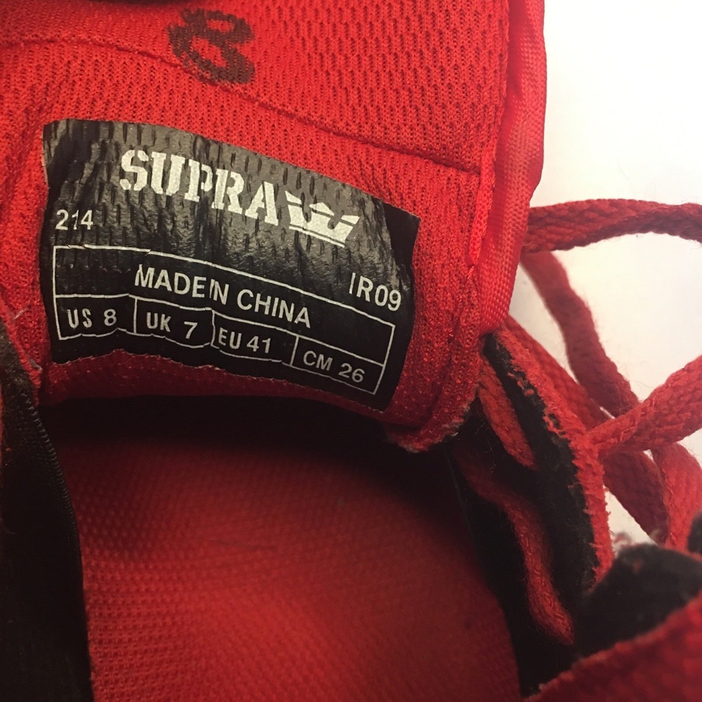 Supra Vaider Shoes Size 8 Red All Suede High Top Skate Sneakers Read Description - Picture 14 of 16
